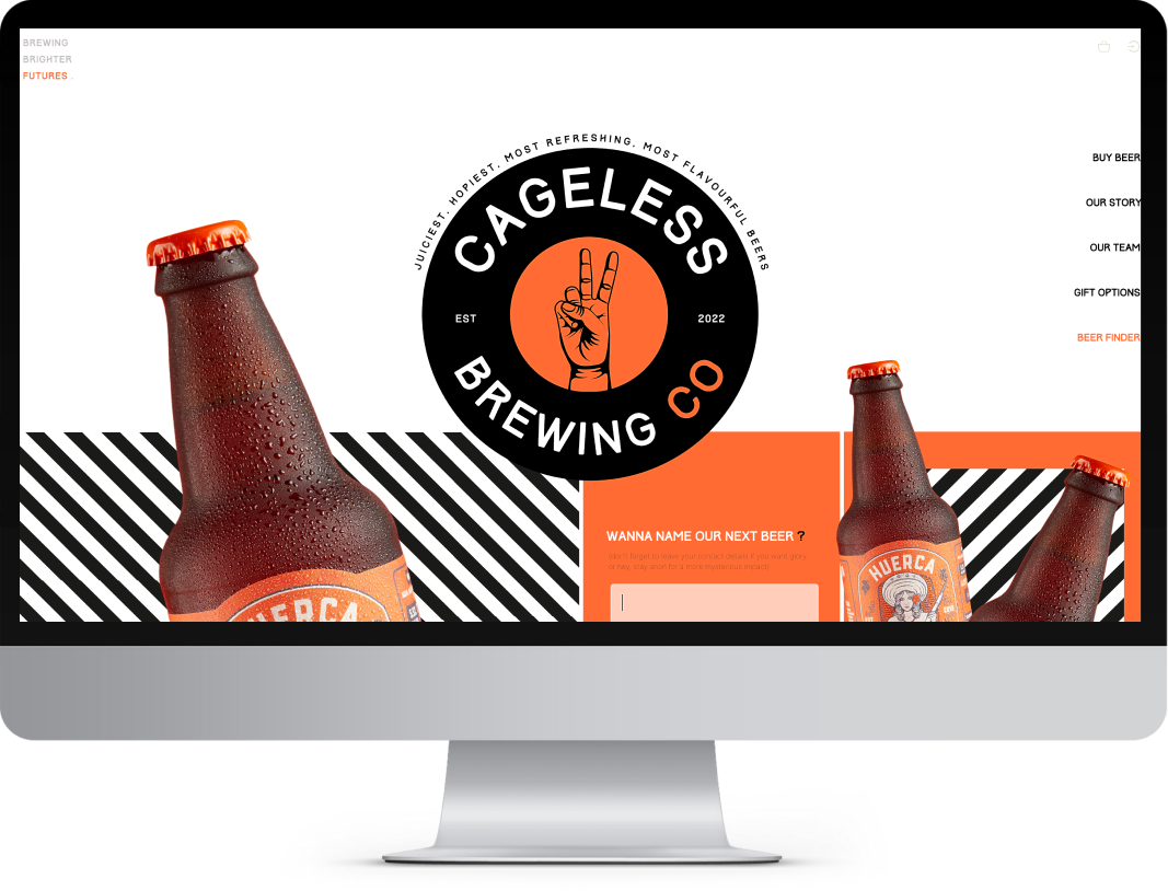 cageless brewing co website design